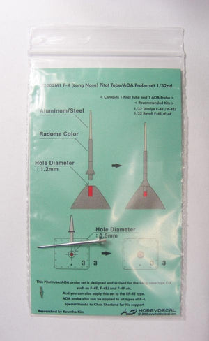 HobbyDecal MT32002V1 Ensemble de tubes Pitot pour F-4 à nez long, échelle 1/32