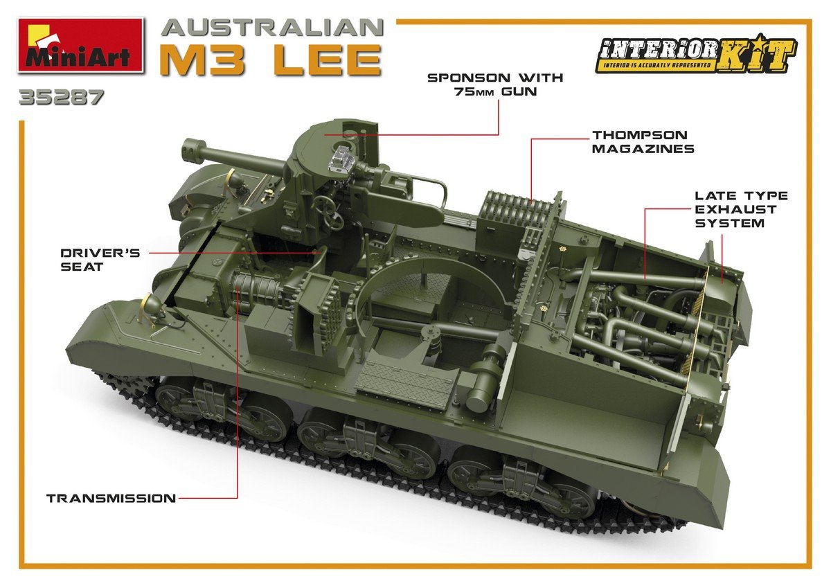 MiniArt 35287 AUSTRALIEN M3 LEE. KIT INTÉRIEUR 1/35 – immagine 8