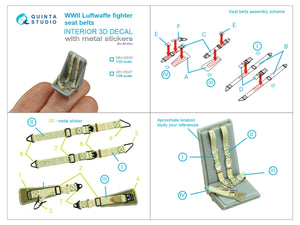 Quinta Studio QR+35027 Ceintures de sécurité pour avions de chasse de la Luftwaffe de la Seconde Guerre mondiale (avec boucles métalliques) (Tous les kits) 1/35 – Bild 2
