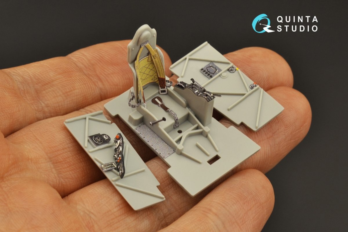 Intérieur imprimé en 3D et coloré sur papier décalcomanie Quinta Studio QD48230 Fiat CR.42 (Italeri) 1/48 – Bild 10
