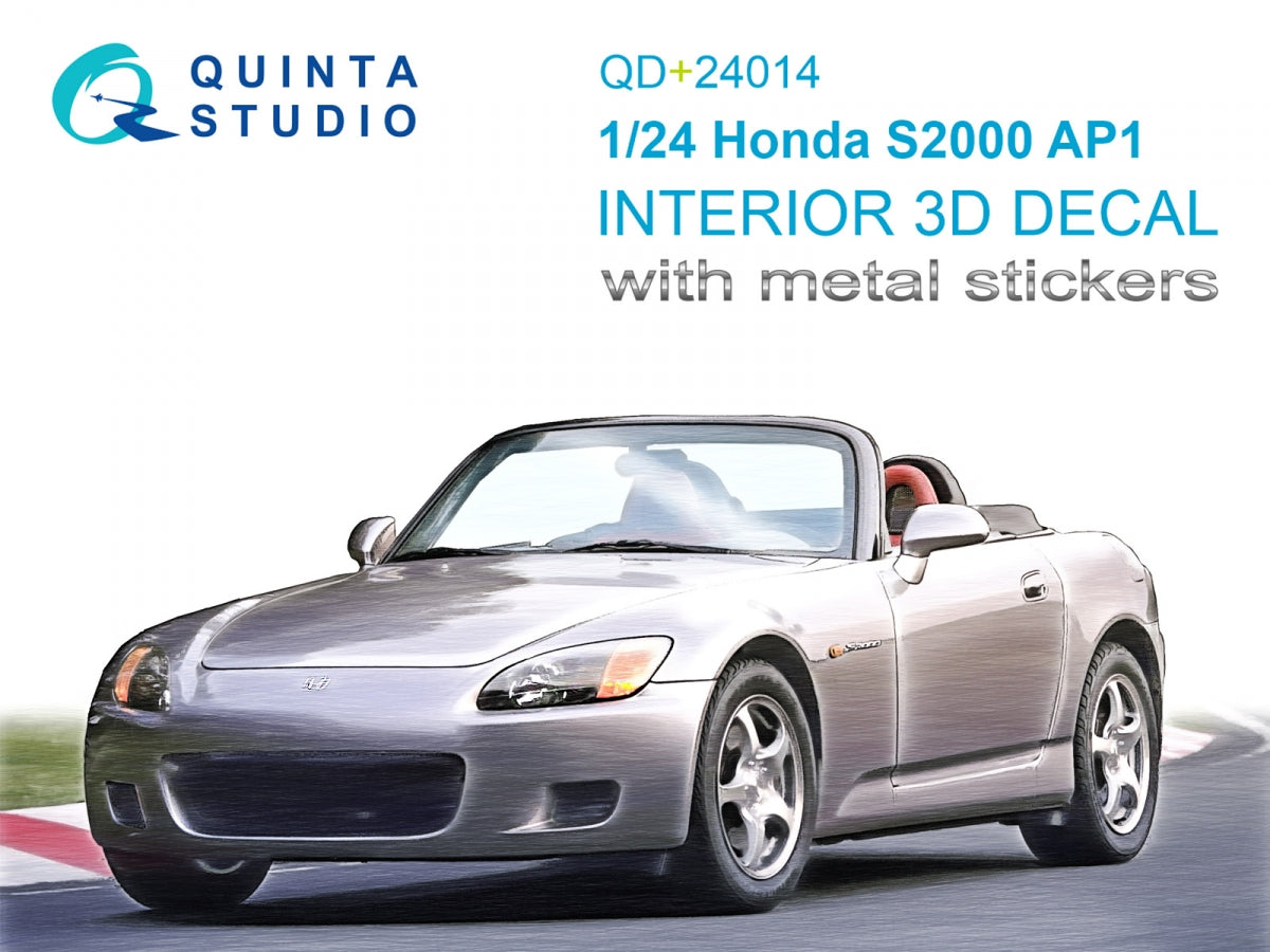 Quinta Studio QD+24014 Honda S2000 AP1 3D-Printed & coloured Interior on decal paper (Tamiya) (with metal sticker parts) 1/35