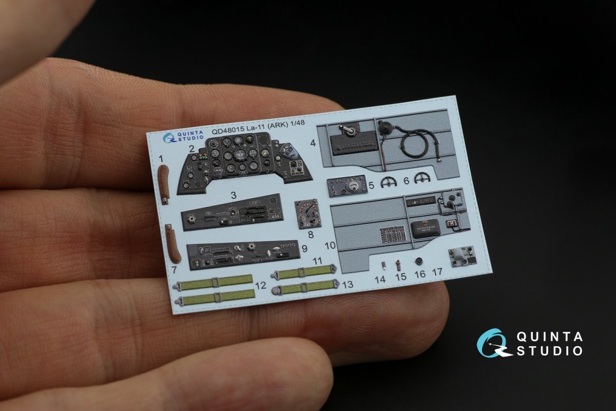 Intérieur imprimé en 3D et coloré sur papier décalcomanie Quinta Studio QD48015 La-11 (ARK) 1/48 – Bild 5