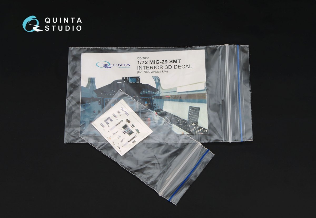 Intérieur imprimé en 3D et coloré sur papier décalcomanie Quinta Studio QD72003 MiG-29 SMT (pour kit Zvezda 7309) 1/72 – image 2