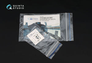 Intérieur imprimé en 3D et coloré sur papier décalcomanie Quinta Studio QD72003 MiG-29 SMT (pour kit Zvezda 7309) 1/72 – image 2