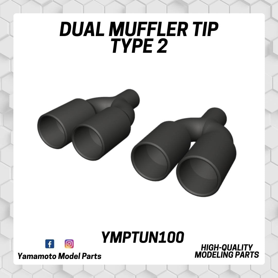 Embout de silencieux double Yamamoto YMPTUN100 Type 2 1/24