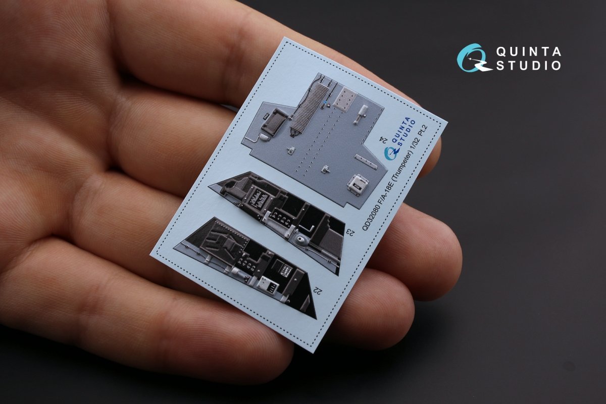 Intérieur imprimé en 3D et coloré sur papier décalcomanie Quinta Studio QD32080 F/A-18E (pour maquette Trumpeter) 1/32 – image 3
