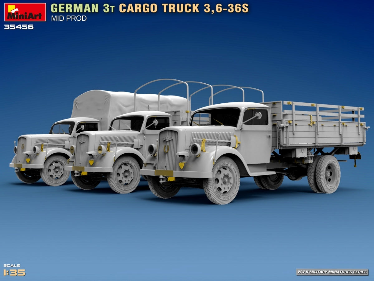 Miniart 35456 CAMION DE CHARGEMENT ALLEMAND 3T 3.6-36S MID PROD 1/35 – imagen 7