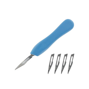 Manche de scalpel en plastique Modelcraft PKN5002-11 et 5 lames n° 11
