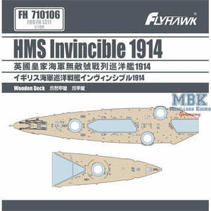 Maquette FlyHawk FH710106 HMS Invincible 1914 Pont en bois (FH1311) 1/700