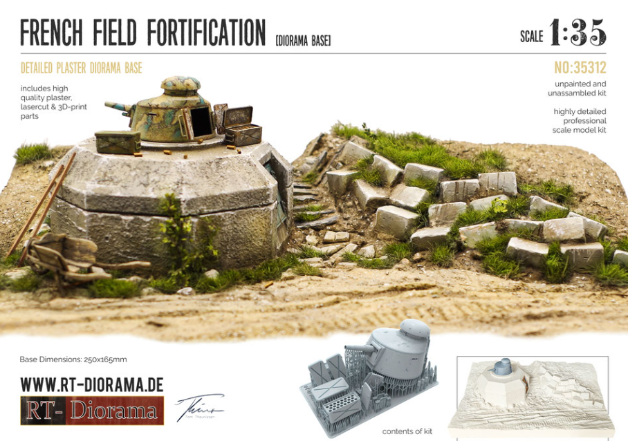 RT-Diorama 35312 Socle de diorama : Fortification de campagne française 1/35