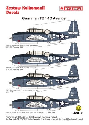 Techmod 48070 - Grumman TBF-1C Avenger 1/48 – zdjęcie 2