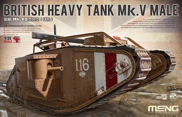 Figurine Meng TS-020 Char lourd britannique Mk.V Homme