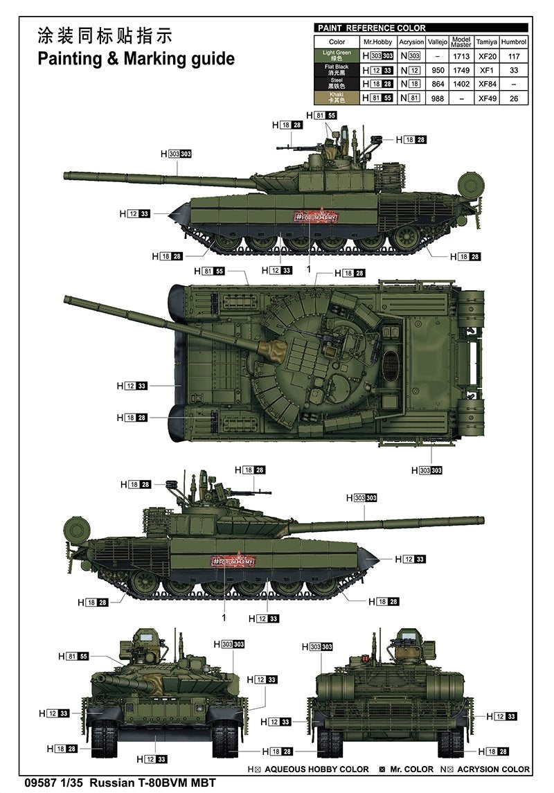 Trumpeter 09587 Char de combat principal russe T-80BVM 1/35 – image 16