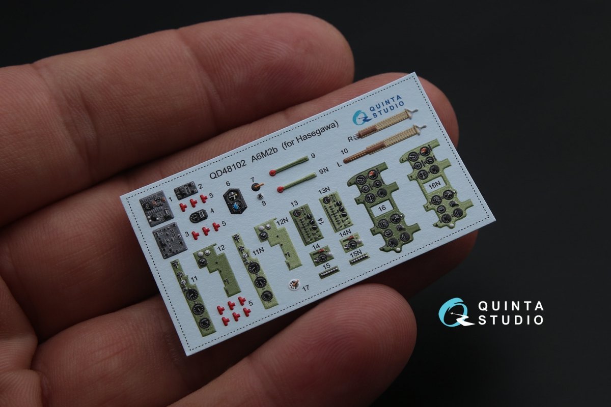 Intérieur imprimé en 3D et coloré sur papier décalcomanie Quinta Studio QD48102 A6M2 (pour kit Hasegawa) 1/48 – image 4