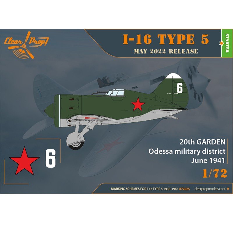 Clear Prop! CP72025 I-16 Type 5 (1938-1941) KIT DE DÉMARRAGE 1/72 – immagine 4
