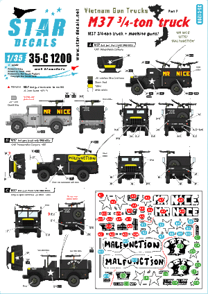 Star Decals 35-C1200 Camions armés du Vietnam 7 1/35