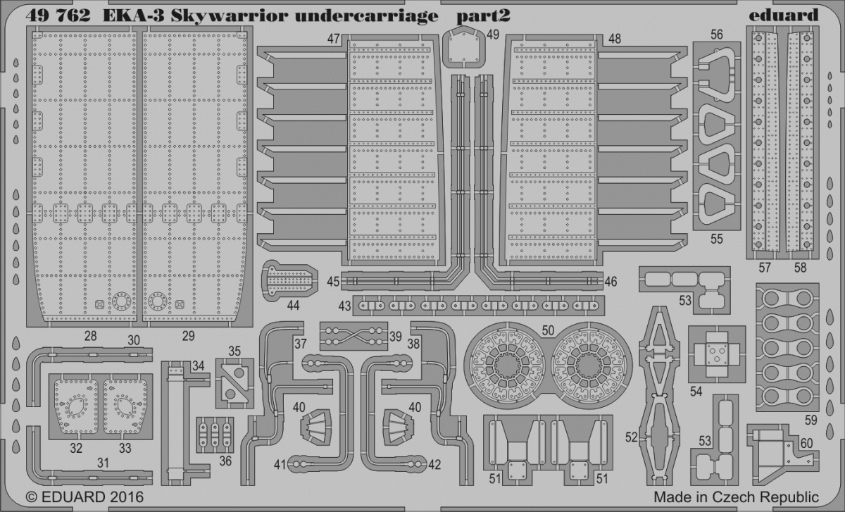 Train d'atterrissage Eduard 49762 EKA-3 Skywarrior TRUMPETER 1/48