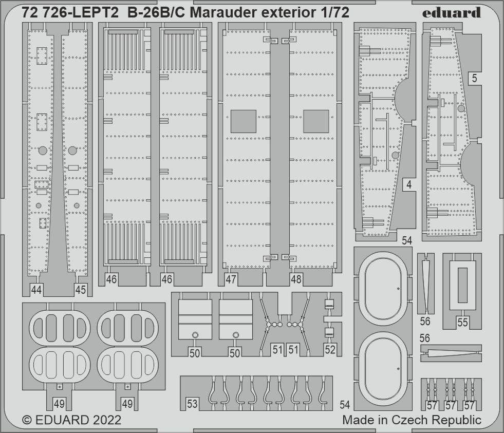 Eduard 72726 B-26B/C Marauder extérieur HOBBY 2000, HASEGAWA 1/72