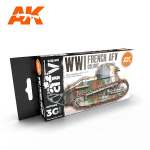 AK Interactive AK11660 3G Couleurs des véhicules blindés français de la Première Guerre mondiale 6 x 17 ml