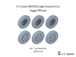 ET Model P35-150 USArmy M8/M20 Voiture blindée légère Roues affaissées pour maquette TAMIYA 1/35