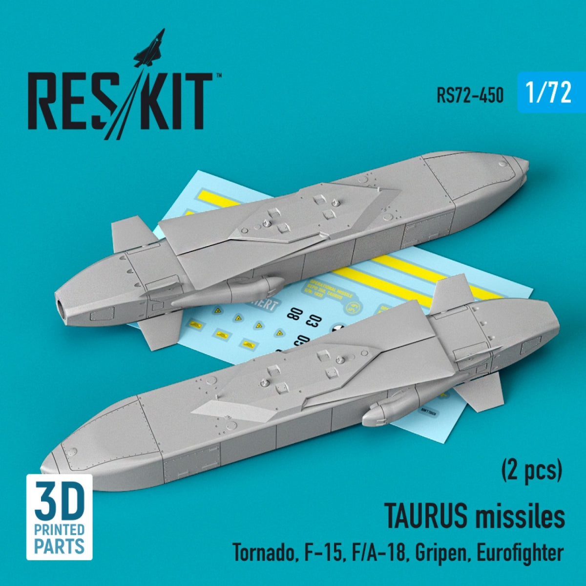 MISSILES TAURUS RESKIT RS72-0450 (2 PIÈCES) (IMPRIMÉS EN 3D) 1/72