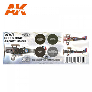 AK Interactive AK11711 WWI RFC &amp;amp; RNAS. Couleurs d&amp;#39;avions britanniques 4 x 17 ml  – image 2