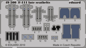 Ceintures de sécurité Eduard 49500 F-111 (version tardive) 1/48 Hobby Boss