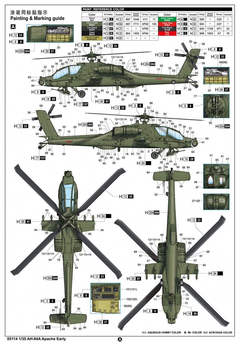 Trumpeter 05114 AH-64A Apache Early 1/35 – imagen 5