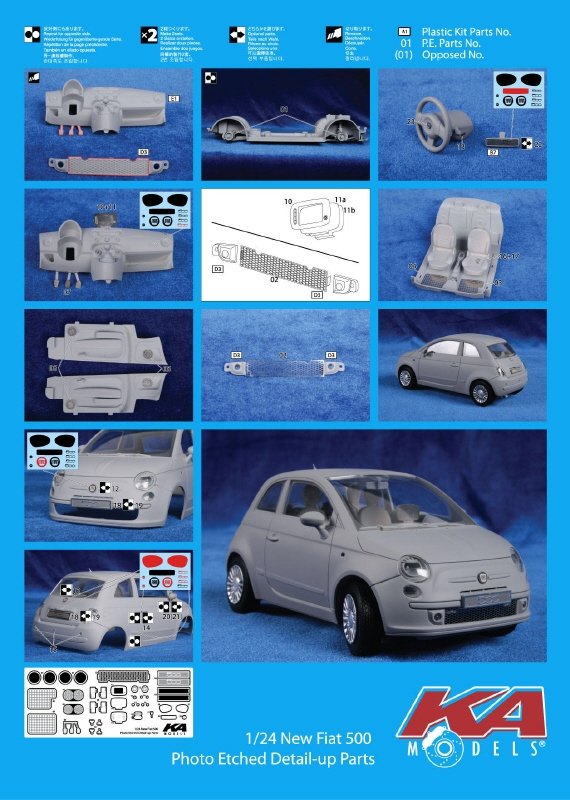 KA Models KE-24045 FIAT500 PIÈCE DE DÉTAIL EN PHOTODÉCROÏDE 1/24 – imagen 2