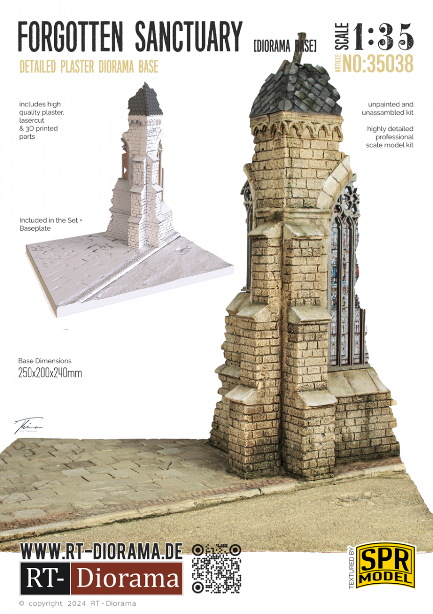 RT-Diorama 35038 Socle de diorama : Coin d’église « Sanctuaire oublié » 1/35