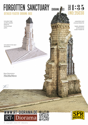 RT-Diorama 35038 Socle de diorama : Coin d’église « Sanctuaire oublié » 1/35