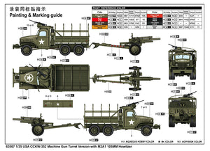 J&amp;#39;adore le kit 63567 CCKW-352 avec obusier M2A1 de 105 mm - Version tourelle mitrailleuse 1/35 – image 5