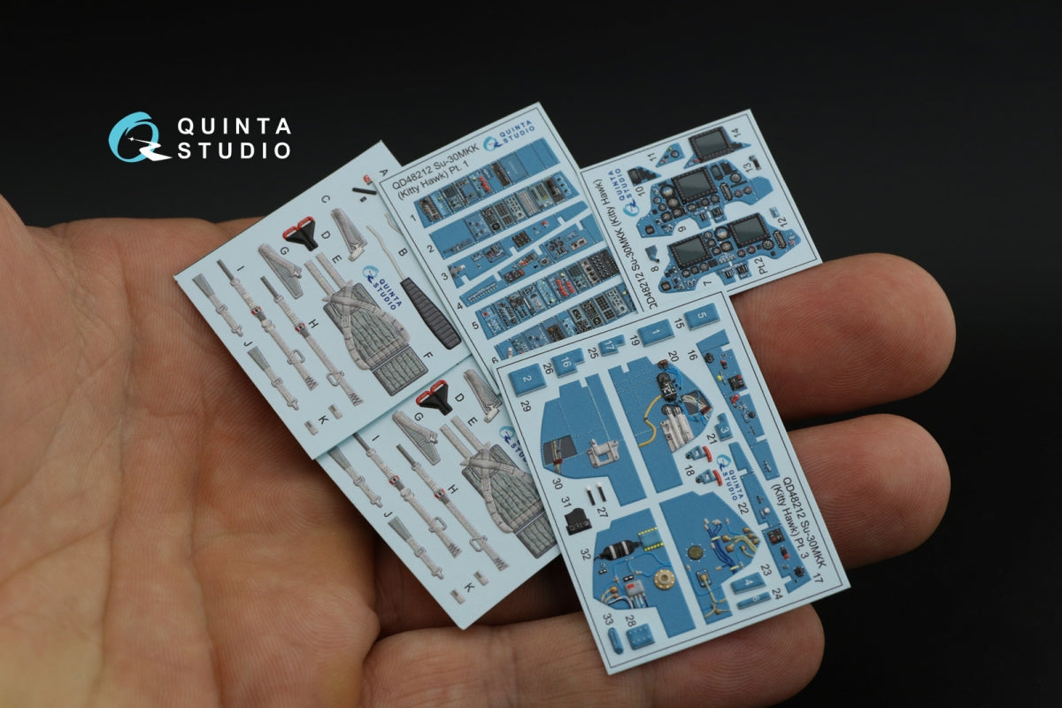 Intérieur imprimé en 3D et coloré sur papier décalcomanie Quinta Studio QD48212 Su-30MKK (KittyHawk) 1/48 – image 5