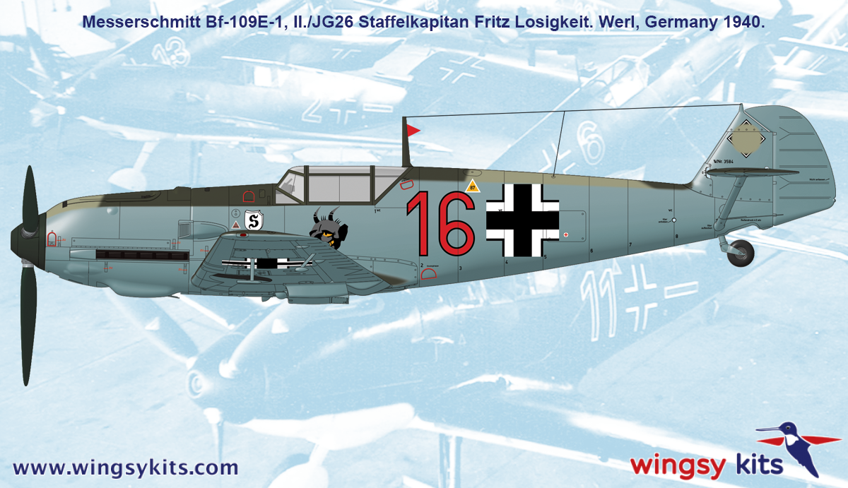 Maquette Wingsy D5-07 Chasseur allemand de la Seconde Guerre mondiale MESSERSCHMITT Bf 109 E-1 1/48 – image 15