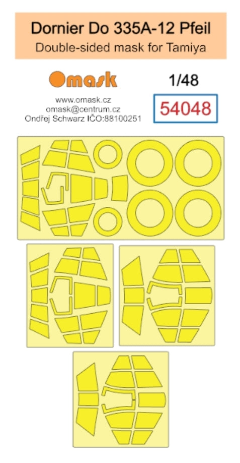Masque double face Omask 54048 Dornier Do 335A-12 Pfeil (pour Tamiya) 1/48
