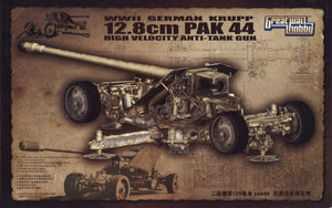 Maquette Great Wall Hobby L3526 Canon Krupp Pak 44 allemand de 12,8 cm de la Seconde Guerre mondiale, échelle 1/35