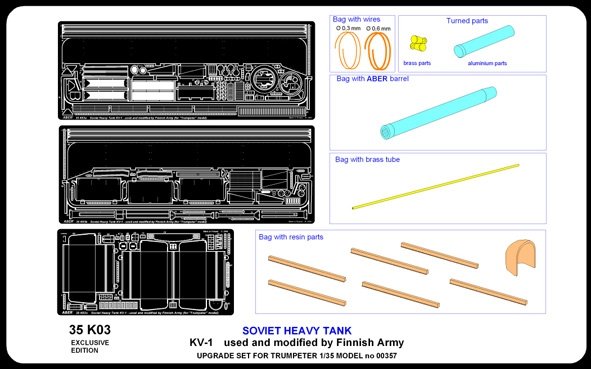 Aber 35K03 Char lourd soviétique KV-1 utilisé et modifié par l&amp;#39;armée finlandaise (1/35) – Bild 6