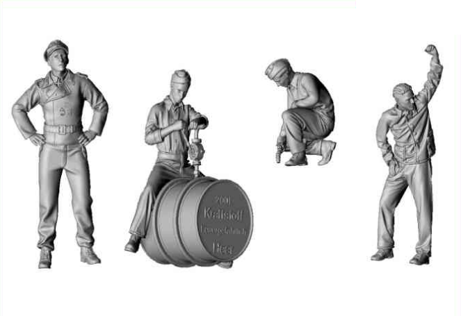 Glowel Miniatures 72001 Soldats allemands ravitaillant un char 1/72