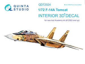 Quinta Studio QD72024 F-14A 3D-Printed &amp;amp; coloured Interior on decal paper (for Academy kit) 1/72