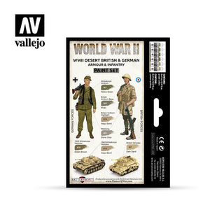 Vallejo 70208 Seconde Guerre mondiale Désert Blindés et infanterie britanniques et allemands 6x17ml – immagine 2