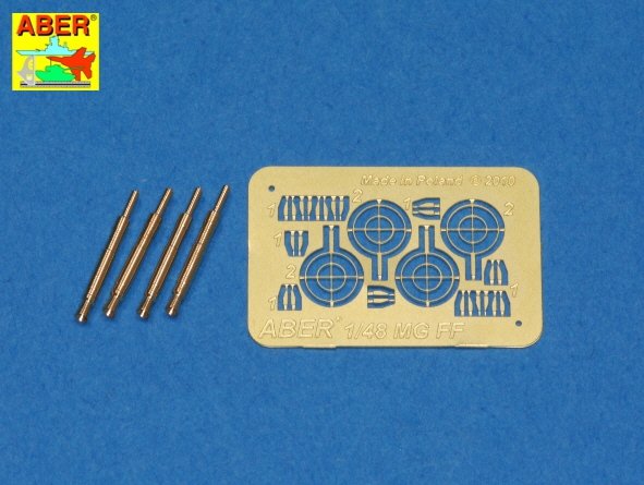 Aber A48 008 Set of 4 barrels for German Oerlikon 20mm aircraft machine guns MG FF with sights 1/48