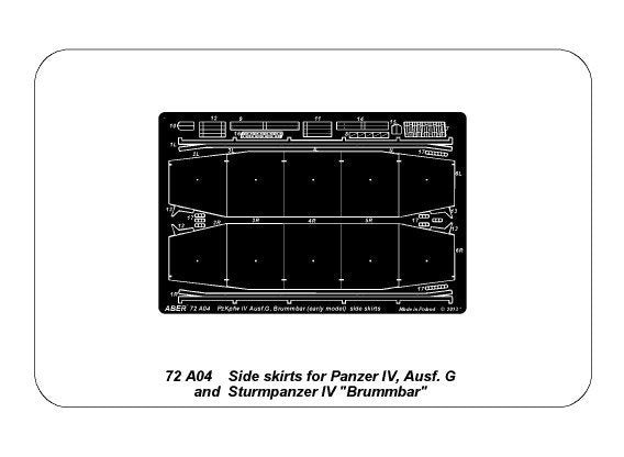 Aber 72A04 Jupes latérales pour PzKpfw IV, Ausf.G, début Brummbar 1/72 – image 3