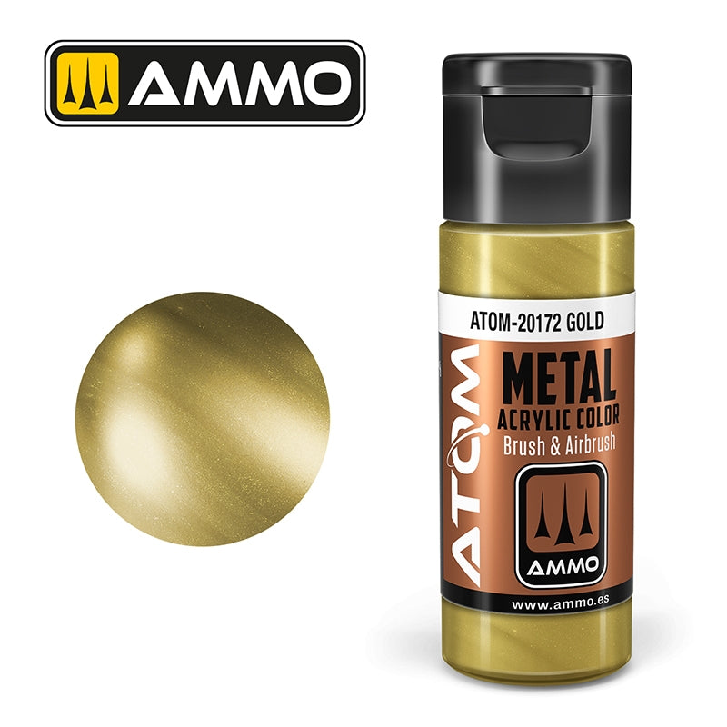 AMMO de Mig Jimenez 20172 ATOM METALLIC Or 20ml