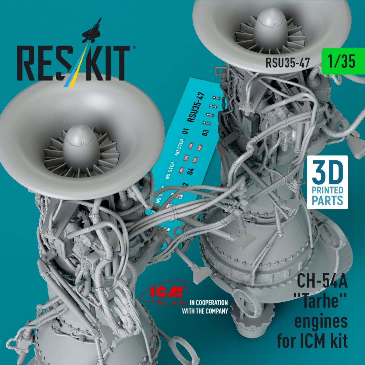 Moteurs RESKIT RSU35-0047 CH-54A &amp;quot;Tarhe&amp;quot; pour kit ICM (imprimé en 3D) 1/35 – immagine 3