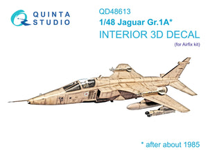 Intérieur imprimé en 3D et coloré sur papier décalcomanie Quinta Studio QD48613 Jaguar Gr.1A (Airfix) 1/48