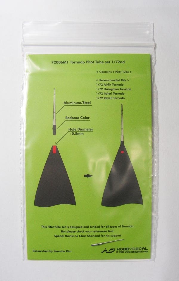 HobbyDecal MT72006V1 Ensemble de tubes Pitot Tornado 1/72