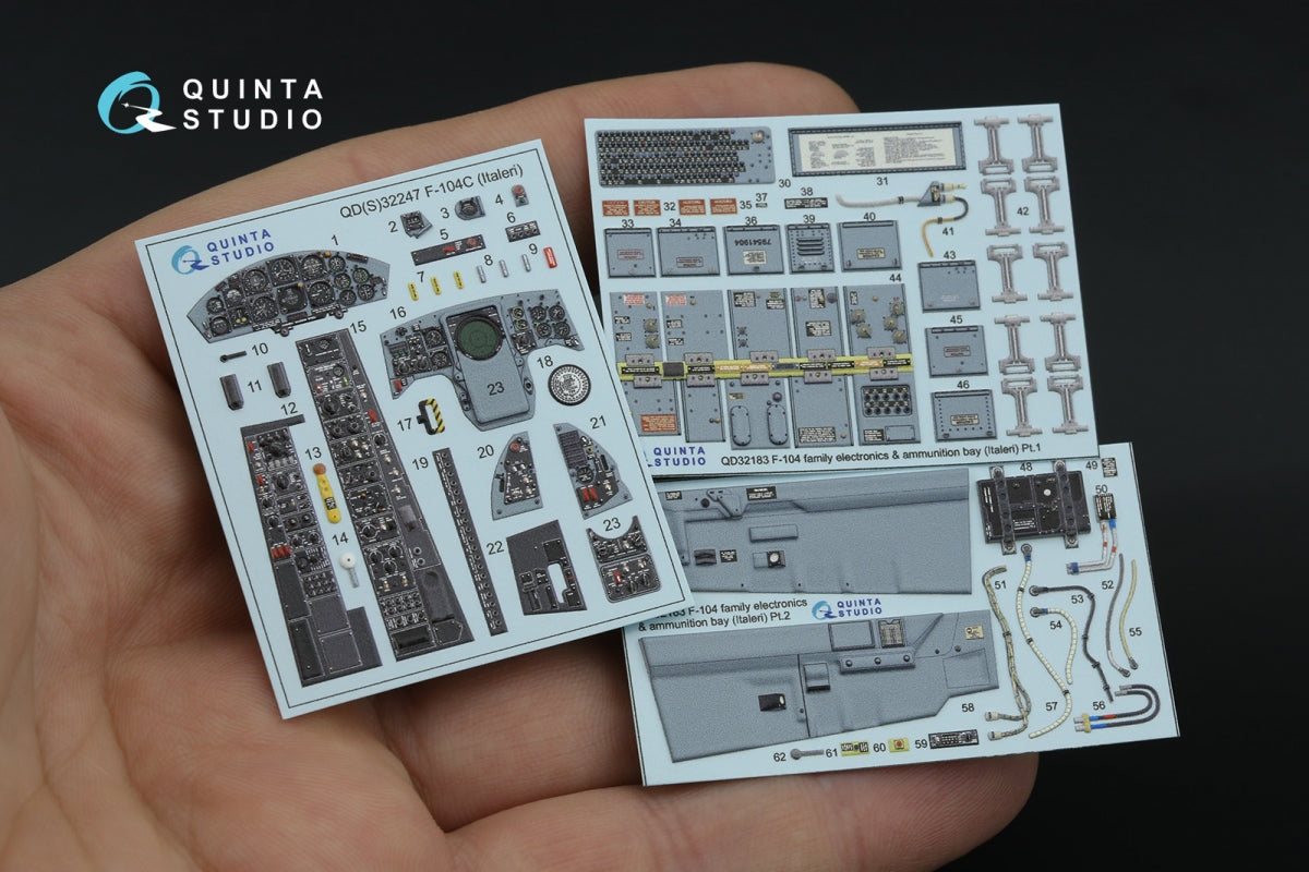 Intérieur imprimé en 3D et coloré sur papier décalcomanie Quinta Studio QD32247 F-104C (Italeri) 1/32 – Bild 2