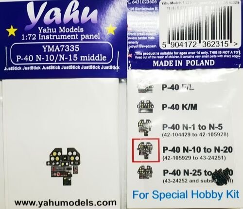 Yahu YMA7335 P-40 N-10/N-15 milieu Special Hobby 1/72