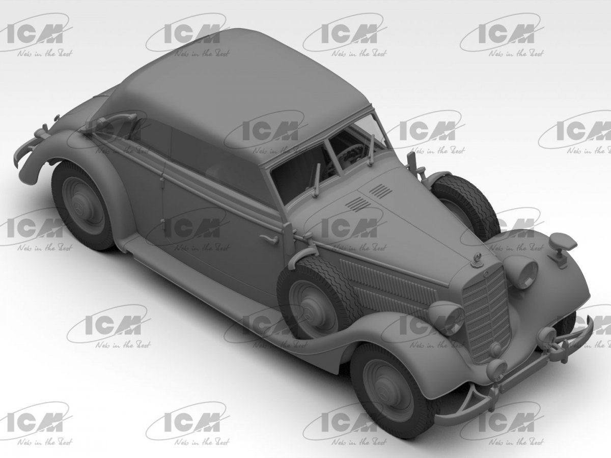 ICM 35542 Typ 320 (W142) Voiture d&amp;#39;état-major allemande décapotable de la Seconde Guerre mondiale, échelle 1/35 – immagine 4