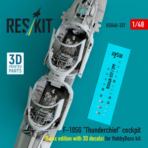 RESKIT RSU48-0337 Cockpit F-105G « Thunderchief » (Édition de base avec décalcomanies 3D) pour maquette HobbyBoss (Impression 3D) 1/48 – image 3